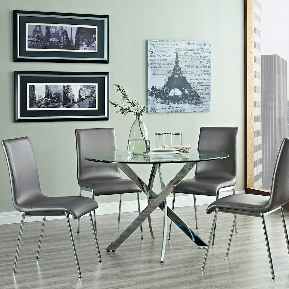 image 1 of Living and Home Stylish Round Tempered Glass Coffee Table