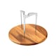 image 1 of Burger Skewer 18/8 Stainless Steel with Wooden Plate 20cm Diameter