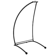 Outsunny Hammock Chair Stand Metal Frame C Shape Hammock Stand Only Black