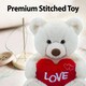 image 7 of Bear Soft Toy Cream 34cm Sitting Bear Plush With Red Love Heart Cuddly Toy