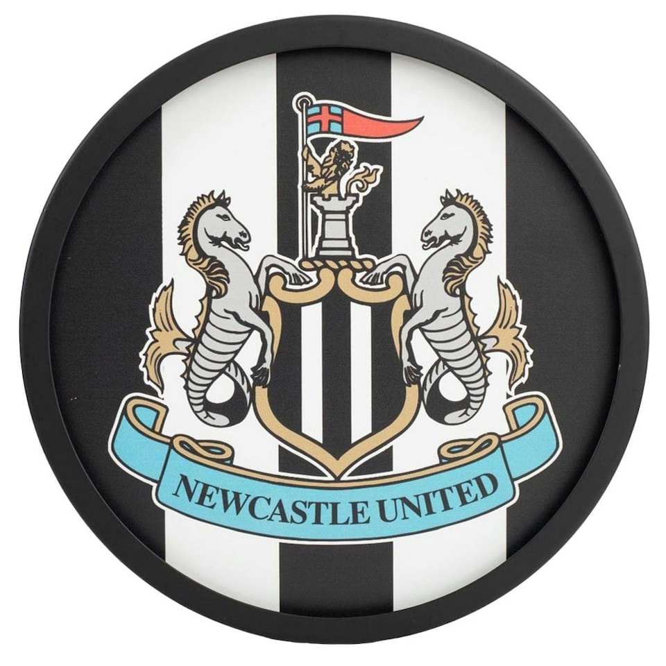 image 1 of Newcastle United FC Metal Crest Sign - White/Black/Grey - One Size