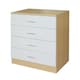 image 1 of Modern 4-Drawer Chest of Drawers High Gloss Finish In Oak and White White | Oak