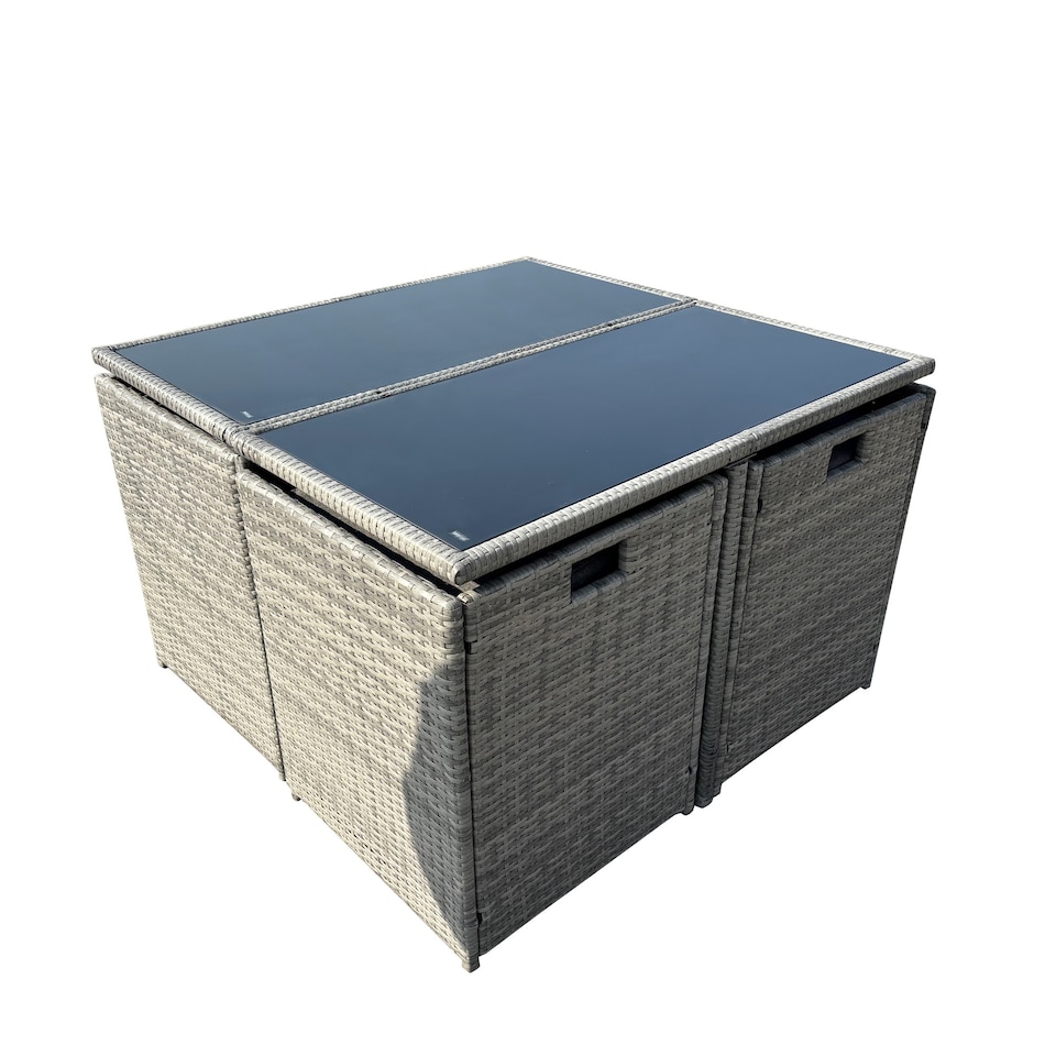 image 1 of Giulia 9 Piece Rattan Cube Outdoor Set