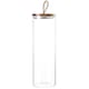 image 1 of Argon Tableware Glass Storage Jar with Wooden Lid - Leather Loop - 2 Litre