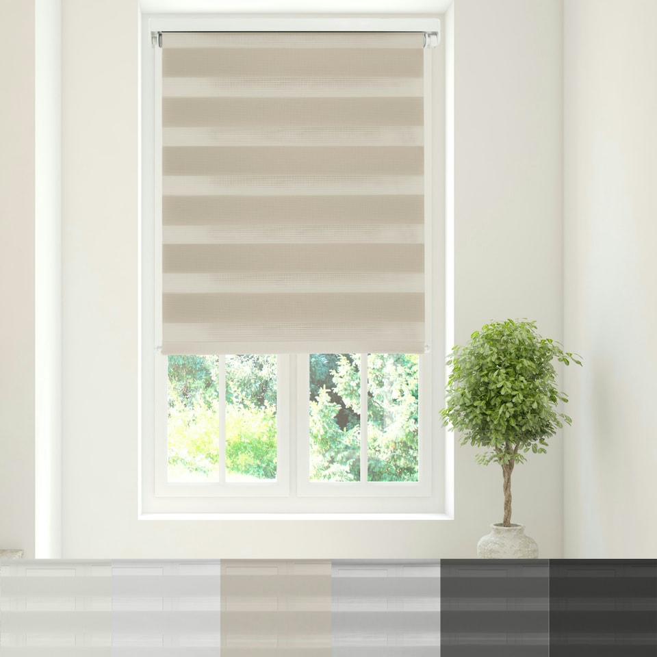 Day/Night Roller Blind 180cm x 210cm Brown | Taupe