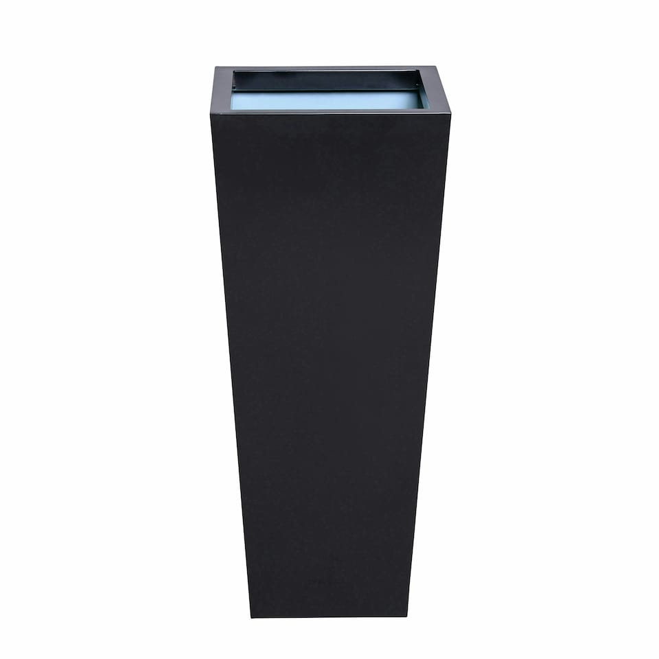 image 1 of Primrose Black Flared Tapered Outdoor Planter Zinc Galvanised Pot 90cm x 40cm