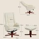 image 7 of HOMCOM Recliner Armchair with Wood Base, Upholstered Reclining Chair, Cream Cream