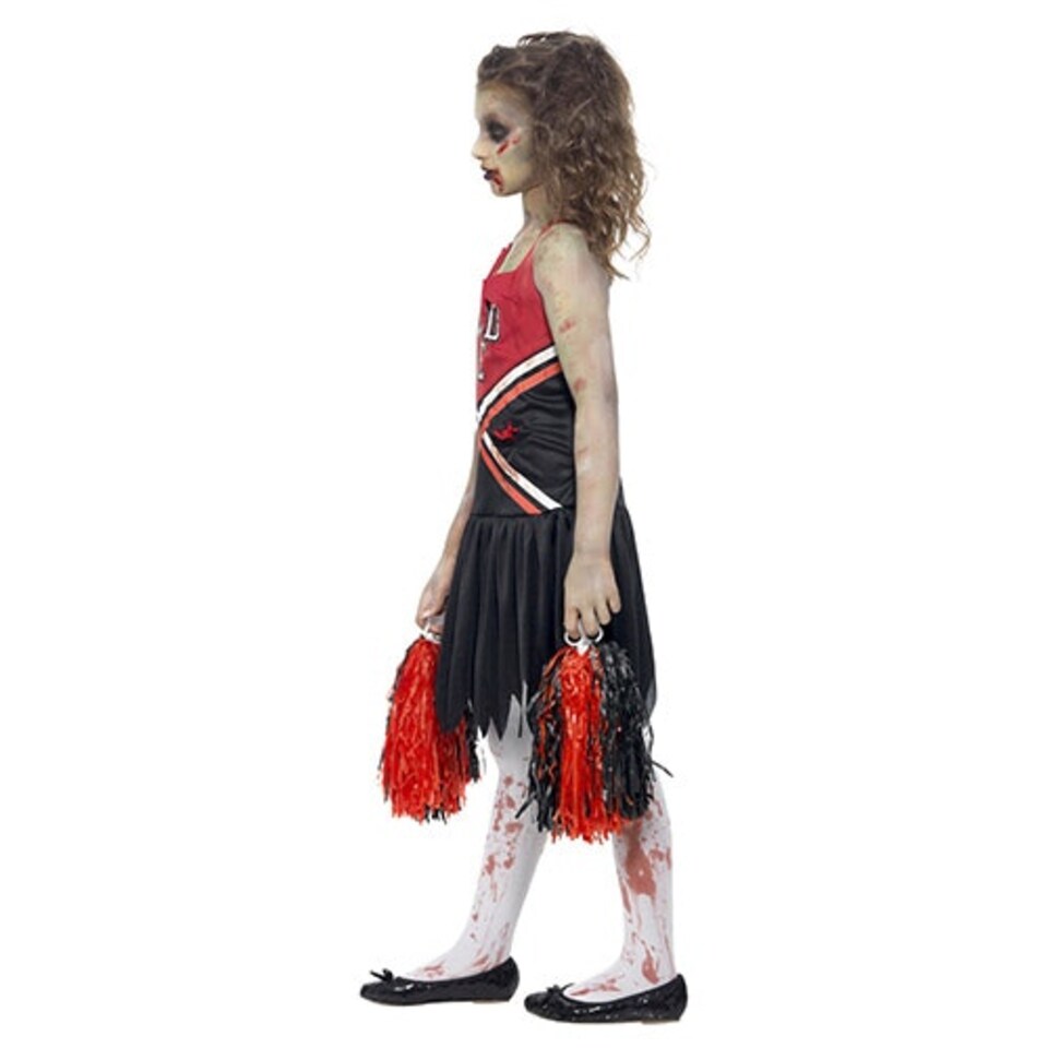 image 1 of Zombie Cheerleader Fancy Dress Halloween Costume Tween - Age 12+