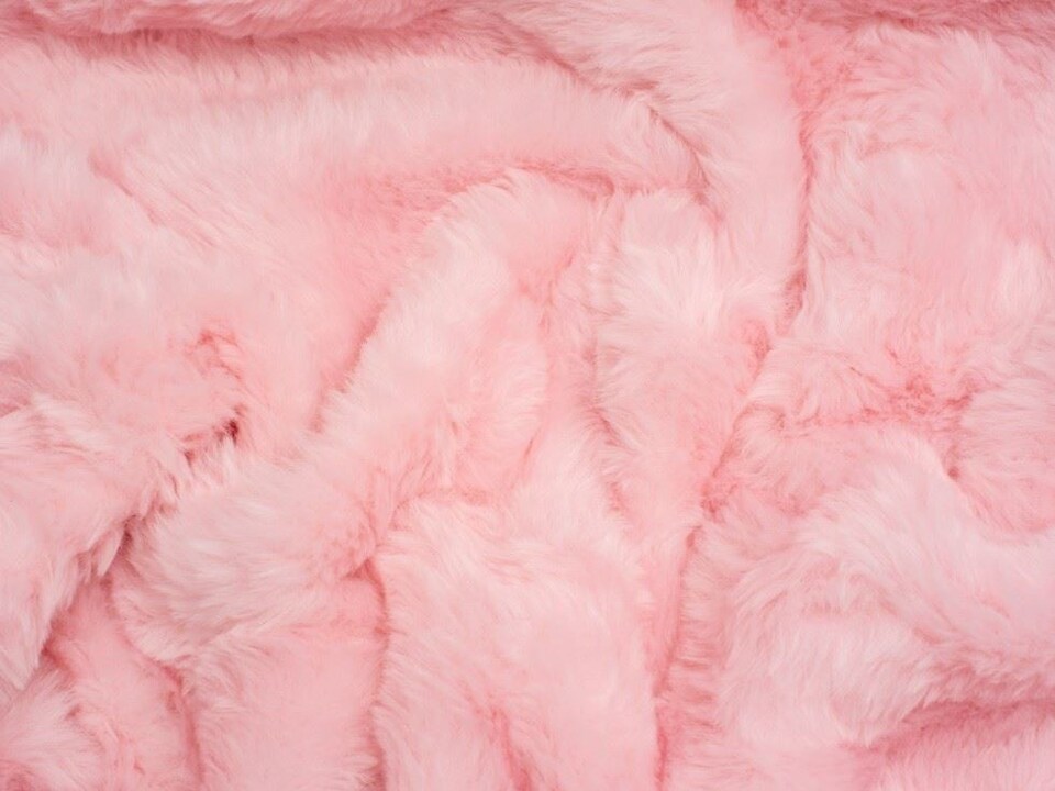 Pink Plush Faux Fur Fabric for Dressmaking, Toy Making, 155cm / 61" Wide - per metre