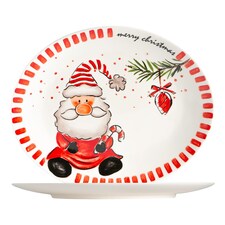 Nicola Spring Father Christmas Serving Platters - 31 x 25.5cm - White | White | White