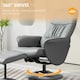 image 4 of HOMCOM PU Leather Armchair and Footrest Swivel Recliner w/ Ottoman Light Grey