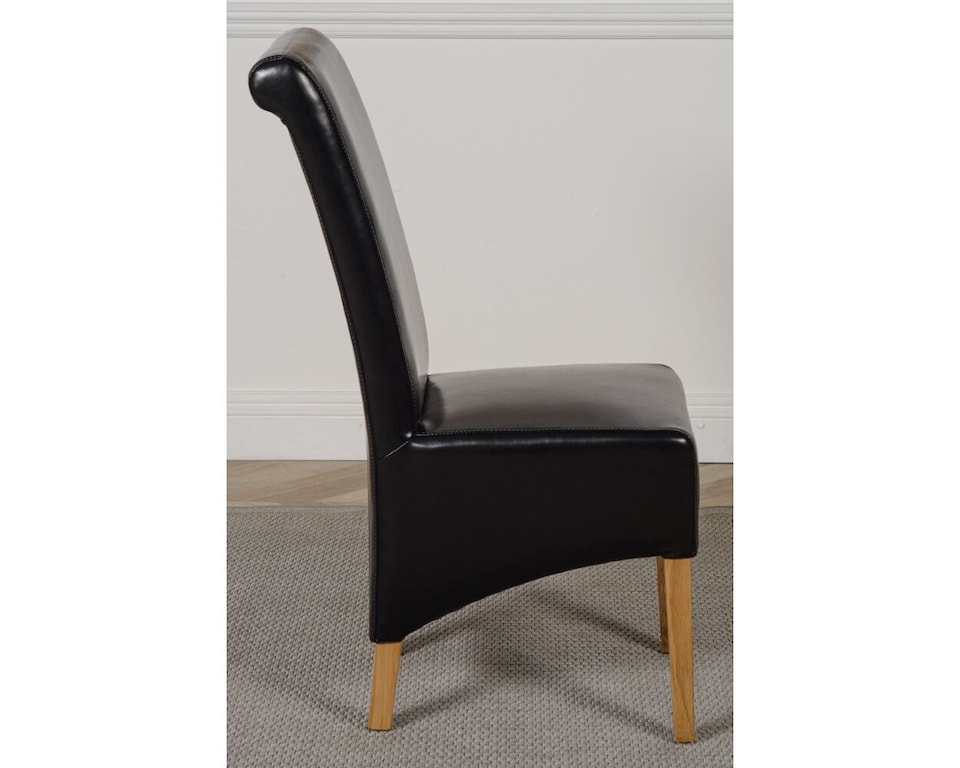 image 1 of Montana Leather Dining Chairs for Dining Room or Kitchen | Black | Black