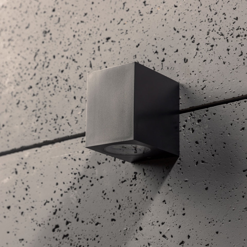 image 1 of CGC Lighting Eileen Black Outdoor Rectangle Wall Spotlight GU10 | Black | Black