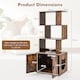 image 2 of COSTWAY Cat Litter Box Enclosure 142cm Tall Hidden Cat Washroom Furniture-Brown