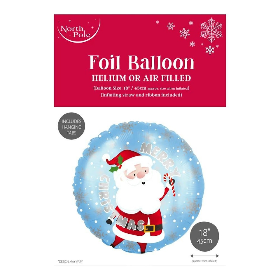 Pack of 6 18" Christmas Santa Cute Foil Balloons