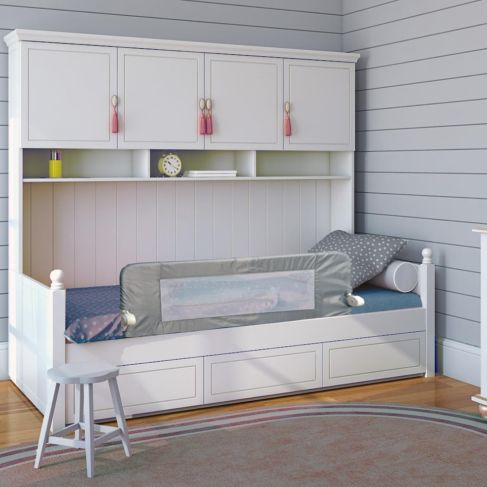 image 1 of Safetots Extra Wide Bed Rail, Grey 140cm Wide x 50cm Tall, Toddler Bed Guard For Safety