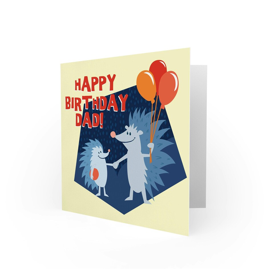 image 1 of Hedgehog Cartoon Father Dad Birthday Card