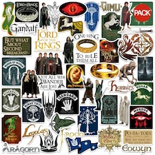 Lord Of The Rings Deluxe Vinyl Assorted Designs Stickers (Pack of 100) - Multicoloured - One Size