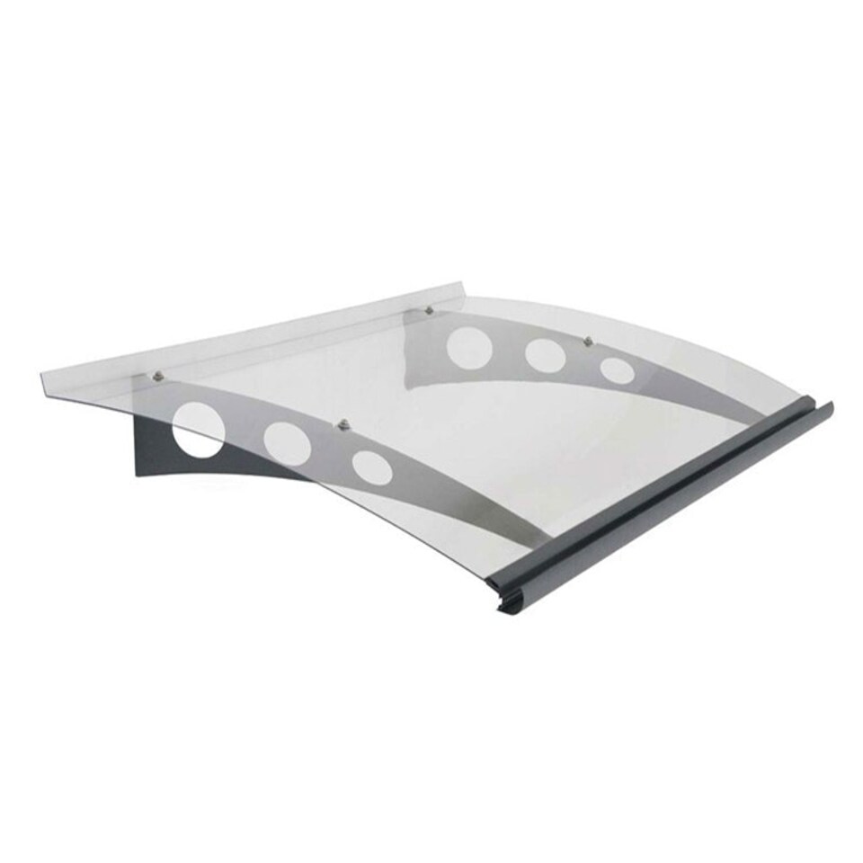 image 1 of Patio Cover Garamond Door Awning Canopy 1350 Clear - Polycarbonate - L135 x W90.5 x H18.5 cm - Grey | Grey