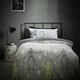 image 2 of Catherine Lansfield Halloween Skeleton Fleece Glow in the Dark Duvet Cover Set Grey | Grey | Double
