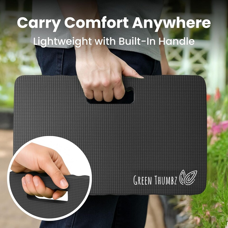 image 1 of Kneeling Pad 2-Pack - Thick High-Density Foam, Waterproof Garden and Exercise Knee Pads | Black | Black | 2
