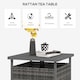 image 3 of Outsunny Outdoor Rattan Coffee Table w/ Umbrella Hole Fit for Garden | Grey | Gradient grey rattan | 55.5 x 55.5 x 46 cm