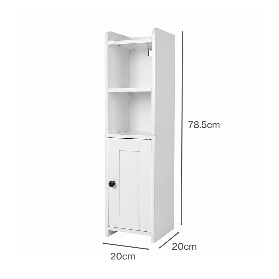 image 1 of Levede Bathroom Cabinet Slim Corner Storage Adjustable Shelves PB MDF White