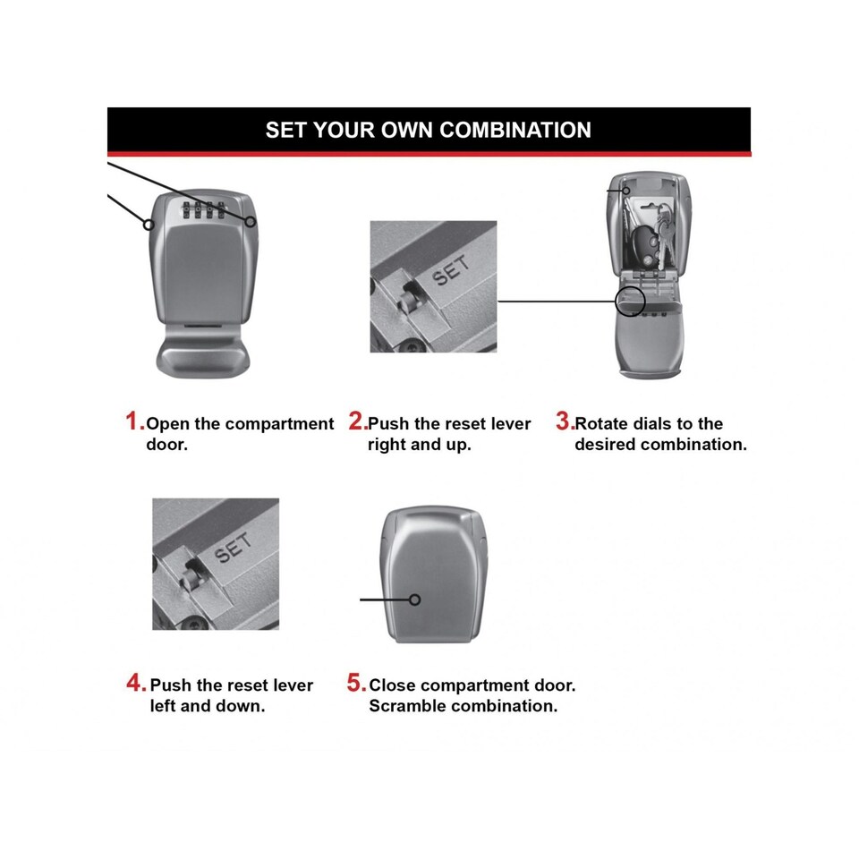image 1 of Master Lock 5415e Wall-mounted Reinforced Key Lock Box - Multi Colour - One Size | Multi