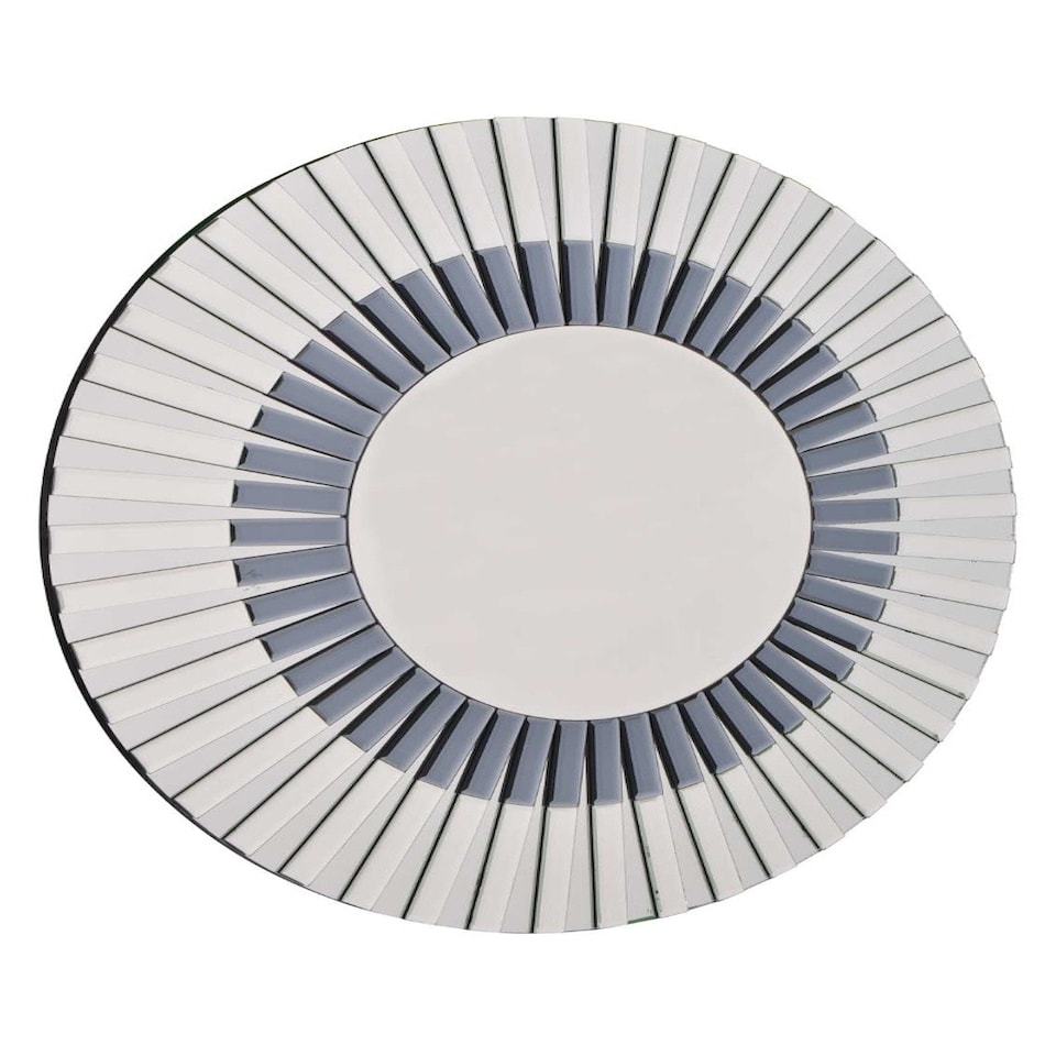 image 1 of All Glass Stylised Round Wall Mirror 80 x 80 CM N/A