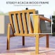 image 4 of Outsunny 4-Piece Wooden Set Cushions Teak