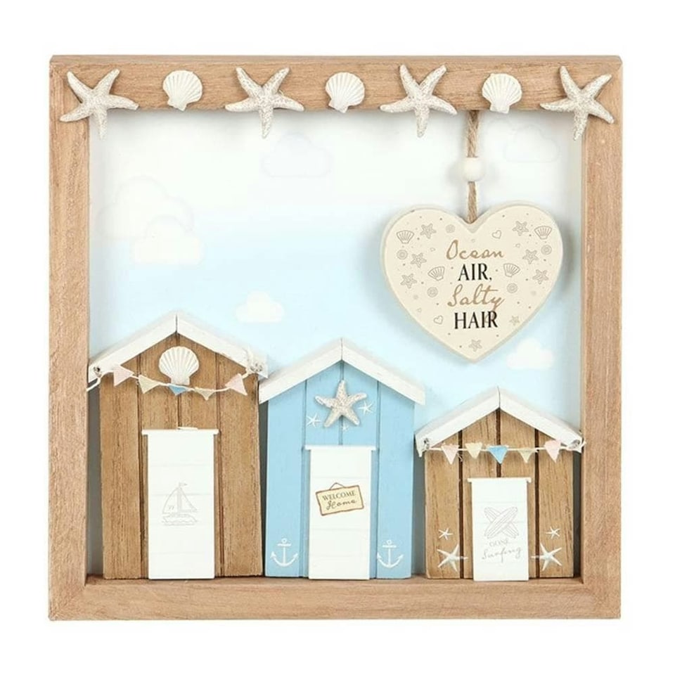 image 1 of Something Different Ocean Air Salty Hair MDF Beach Hut Plaque - Multicoloured - One Size