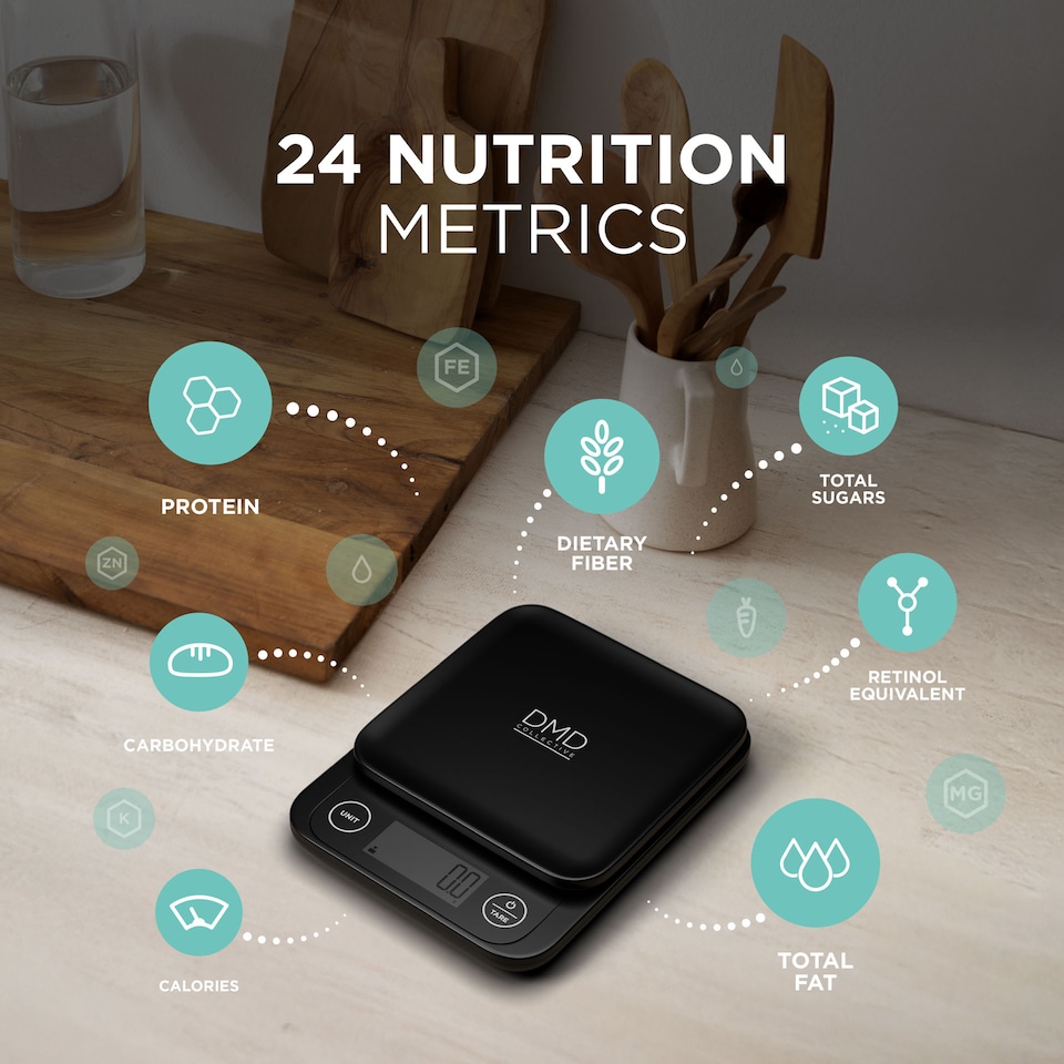 image 1 of DMD Smart Kitchen Scale with Nutritional Calculator, 24 Nutrients Tracking, Calorie Counting