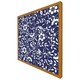 image 4 of White flowers on navy (Picture Frame) Black | M