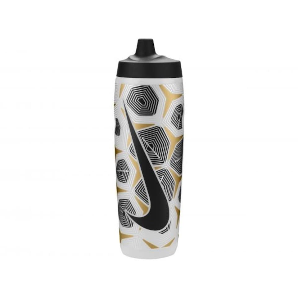 image 1 of Nike Refuel Graphic Print 680ml Water Bottle | Black | Black/Gold/Silver | 1