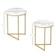 image 9 of HOMCOM Nesting Coffee Table Set of 2 with Metal Frame, Gold Tone | Gold | 45W x 45D x 55H