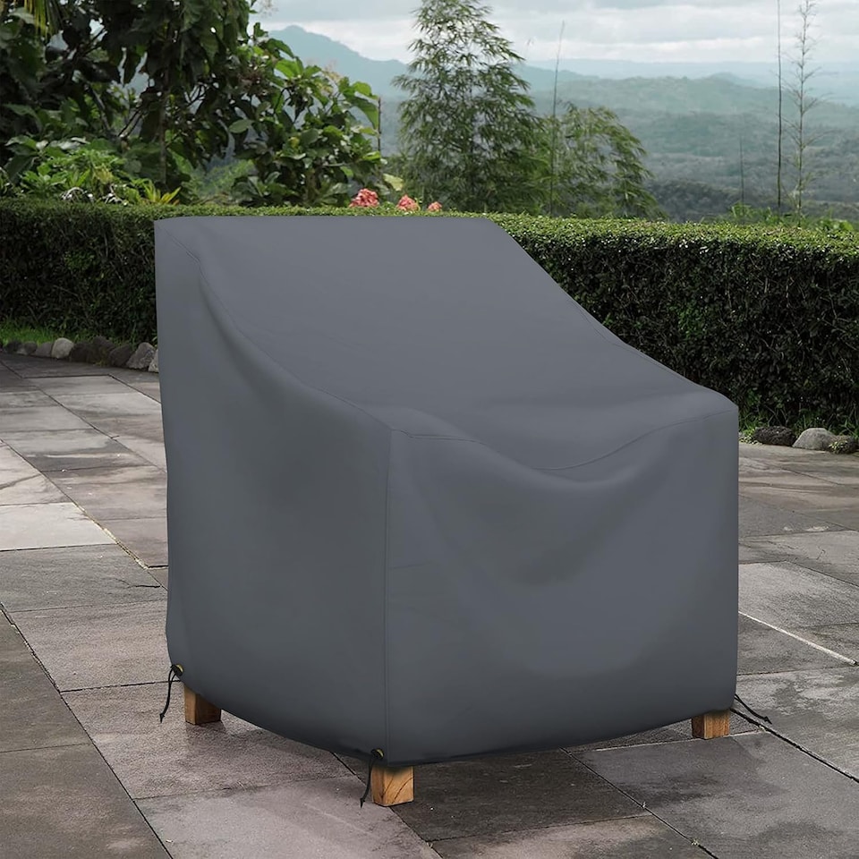 image 1 of Covers&All Outdoor Chair Covers, 12 Oz Waterproof & UV-Resistant Cover Max Fabric, Suitable for Indoors / Outdoors, 29 in L x 30 in W x 36 in H, Gray