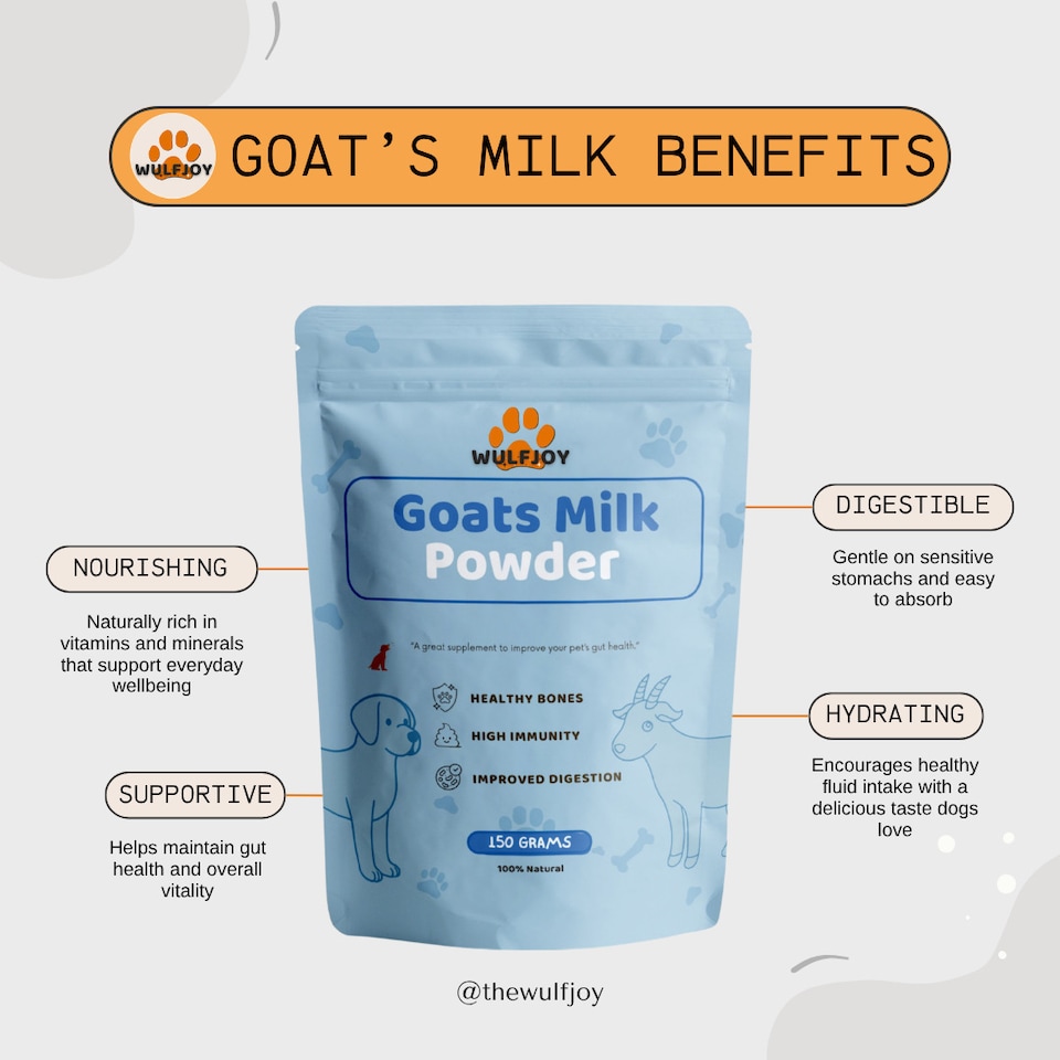 image 1 of WulfJoy Goats Milk Powder for Dogs & Cats 150g
