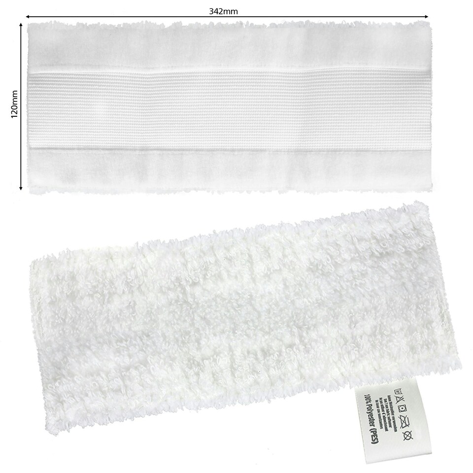 image 1 of SPARES2GO Microfibre Cloth Cover Pads compatible with Karcher Easyfix SC1 SC2 SC3 SC4 SC5 Series Steam Cleaner (Pack of 2)