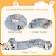 image 3 of PawHut Cat Tunnel for Indoor Cats, 90cm Large Donut Play Tunnel Bed with Washable Cushion, Toy Ball and Door Hole, Pet Play Rabbit Tube Toy, Light Grey