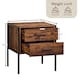 image 6 of Vida Designs Brooklyn 2 Drawer Bedside Cabinet Industrial Cabinet Table Nightstand, Dark Wood