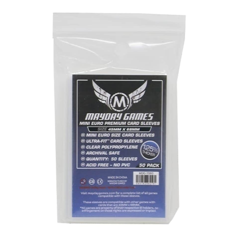 image 1 of Mayday Premium 50 Clear Mini European Card Sleeves 45 x 68mm