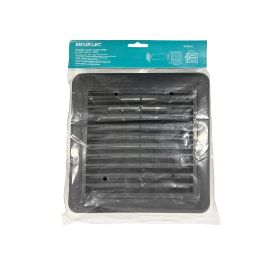 image 1 of Securlec Plastic Louvre Vent | Grey | Grey | 1