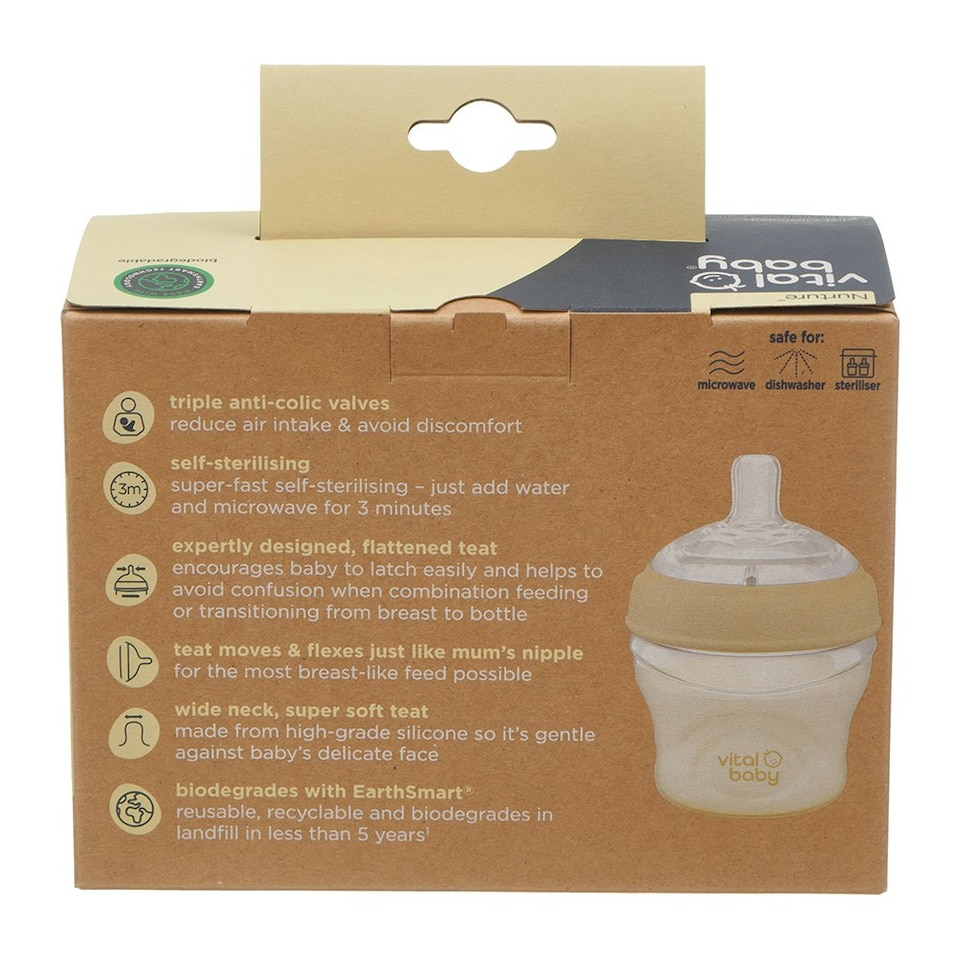 image 1 of Vital Baby Nurture breast like bottle 150ml 2pk Clear | One Size