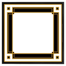 Art deco black & gold (Picture Frame) Black | S