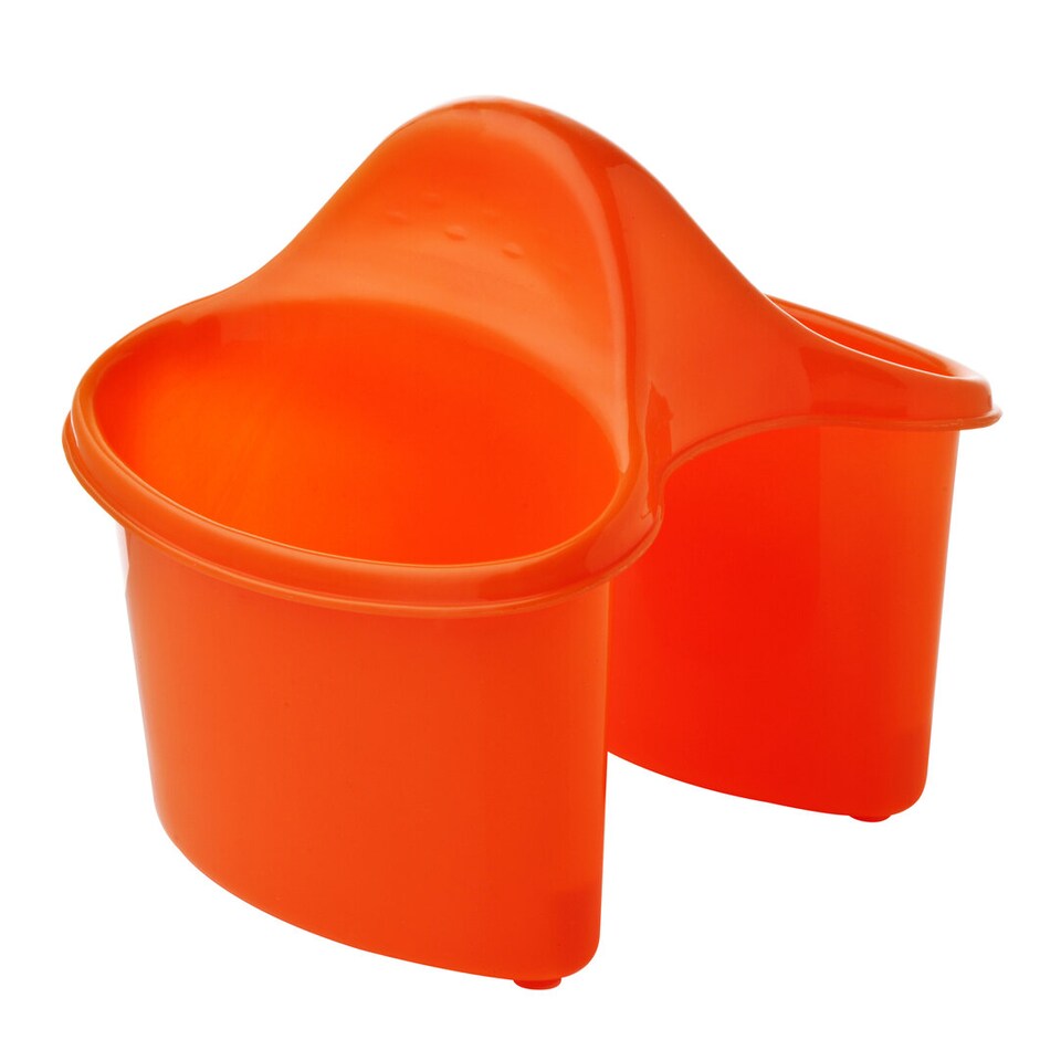 Laurie Orange Plastic 2 Compartments Caddy