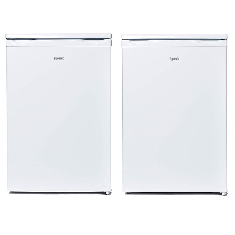 image 1 of Igenix Freestanding Under Counter Larder Fridge & Freezer Set, Reversible Doors, 55cm Wide, White