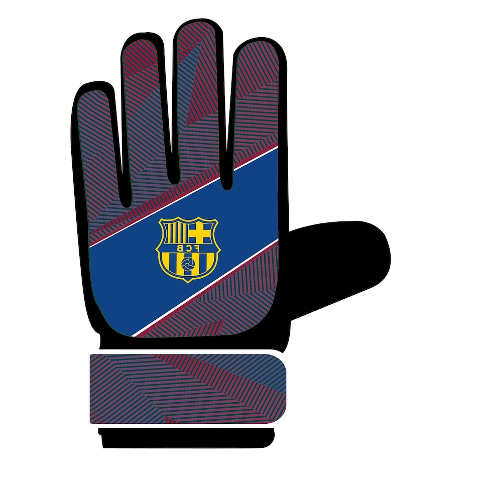 image 1 of FC Barcelona Childrens/Kids Goalkeeper Gloves - Blue/Red/Yellow - 10-16 Years