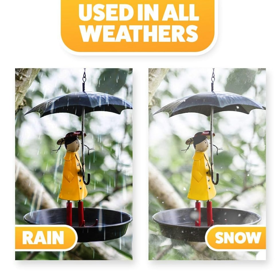 image 1 of Marco Paul Metal Umbrella Bird Feeder and Bath