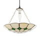 image 1 of Classic Amber Stained Glass Tiffany Pendant Lighting Shade with Green Diamonds | Green