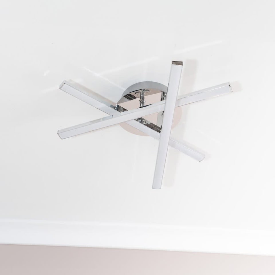 image 1 of ValueLights Infinity Chrome Crossover Integrated LED Ceiling Light | Silver